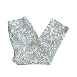 Chicos Platinum Tribal Ikat Print Crop Jean Southwestern Size XS